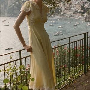 Doen Grace Yellow Silk Dress